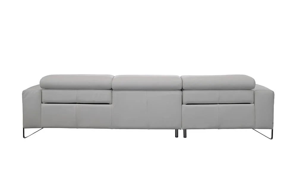 Emilio Italian Modern White Leather Sofa w/ Recliners