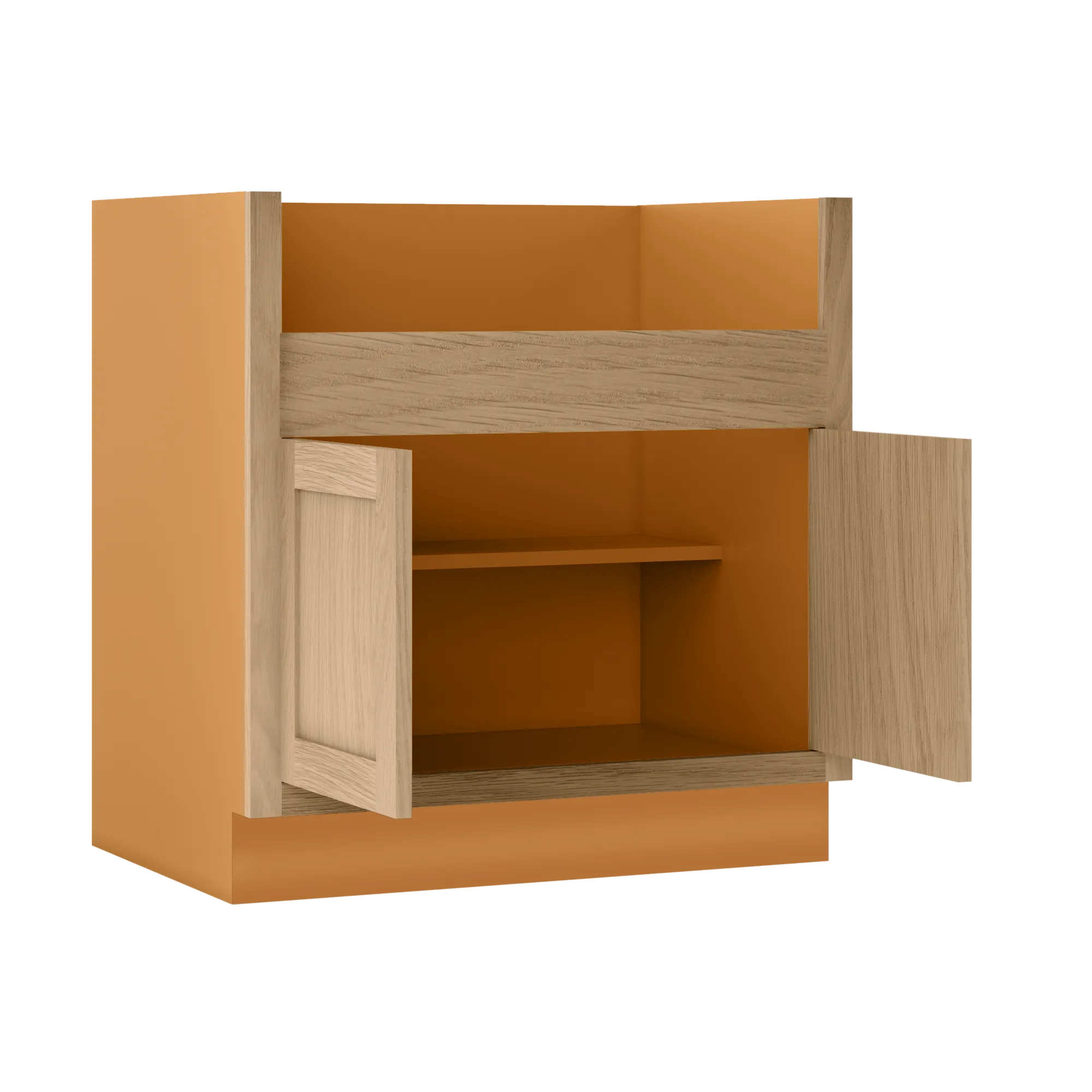 Farm Sink Base White Oak Inset Shaker Cabinets 30", 33", 36" or 39" - Special Order