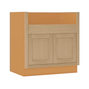 Farm Sink Base White Oak Inset Shaker Cabinets 30", 33", 36" or 39" - Special Order