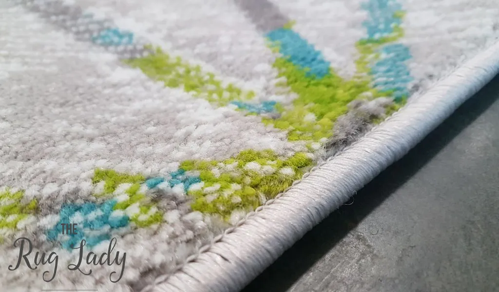 Freedom Grey Green Blue Geometric Hexa Pattern Rug