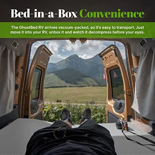 GhostBed 10 Inch RV Mattress Short Queen, Camper Mattress, Cool Gel Memory Foam Mattress, Low Profile Short Queen Mattress, Medium-Firm Feel, Made in The USA, RV Queen Short Mattress