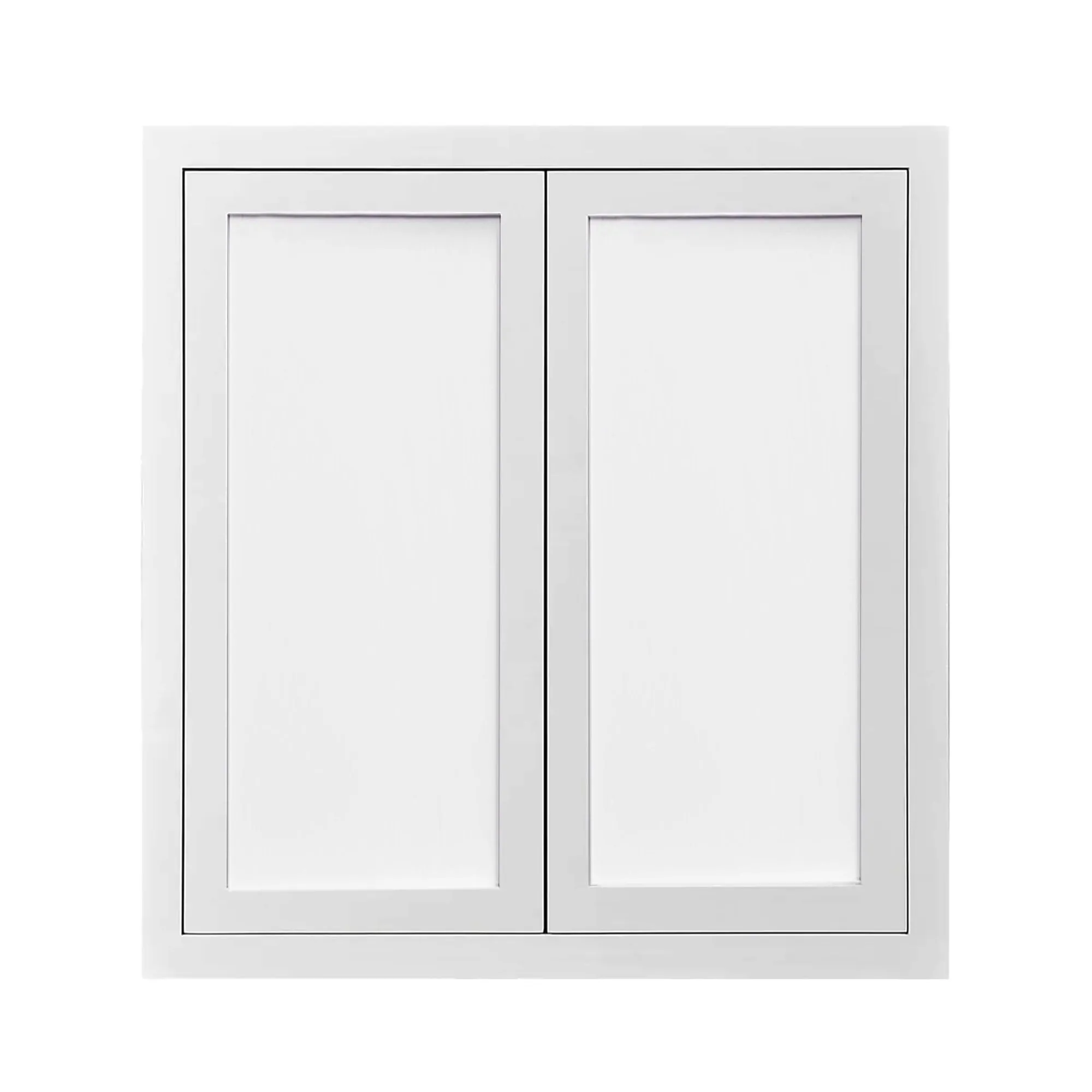 Glass Ready Custom 48" Tall Inset Shaker Wall Cabinet - Double Door 24", 27", 30", 33" & 36"