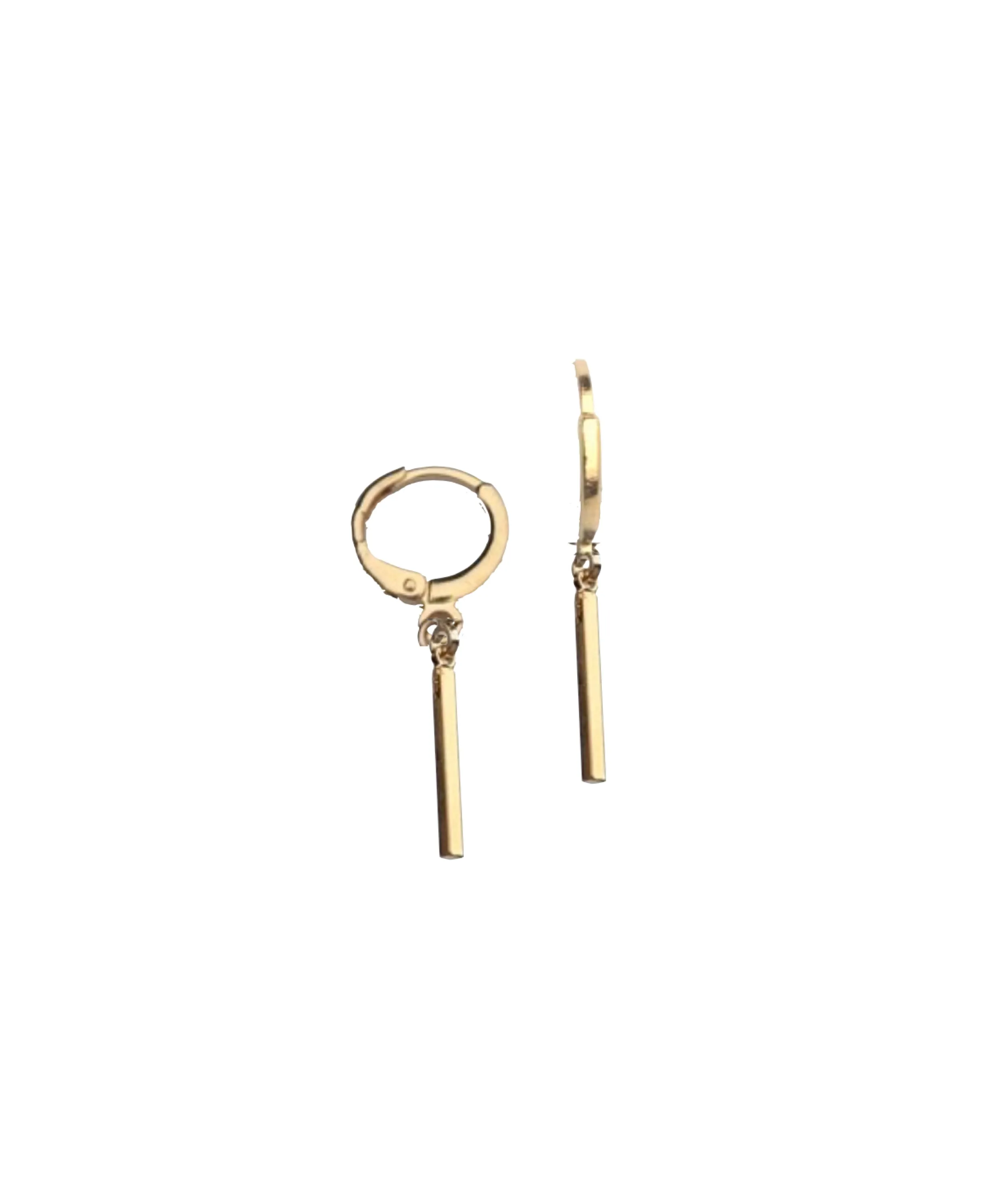 Gold Bar Huggie Earrings