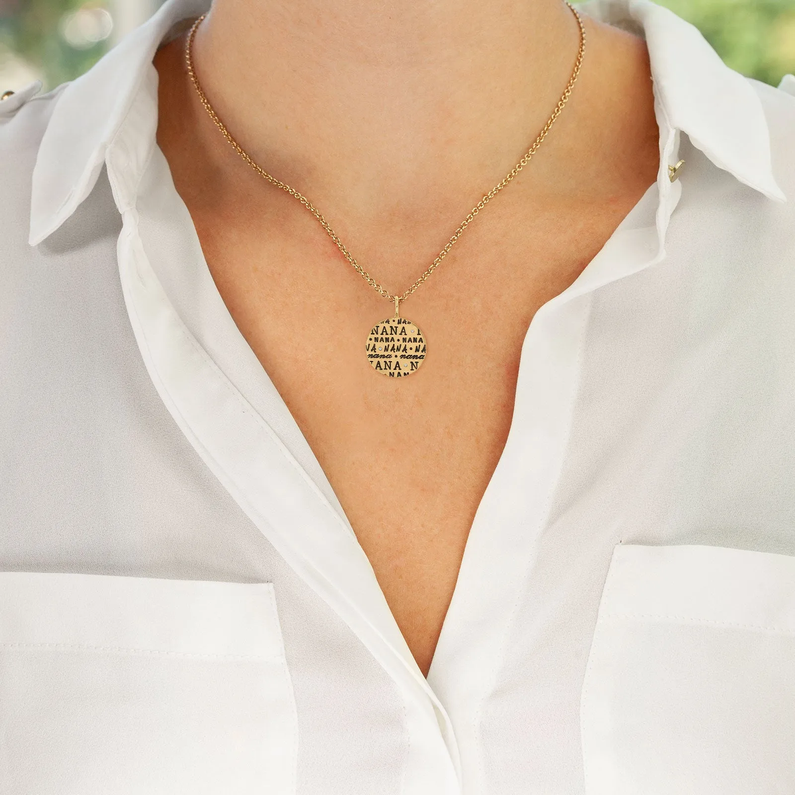 Gold Nana Round Charm