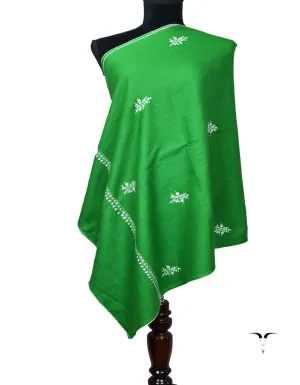 Green Embroidery Pashmina Stole 7389