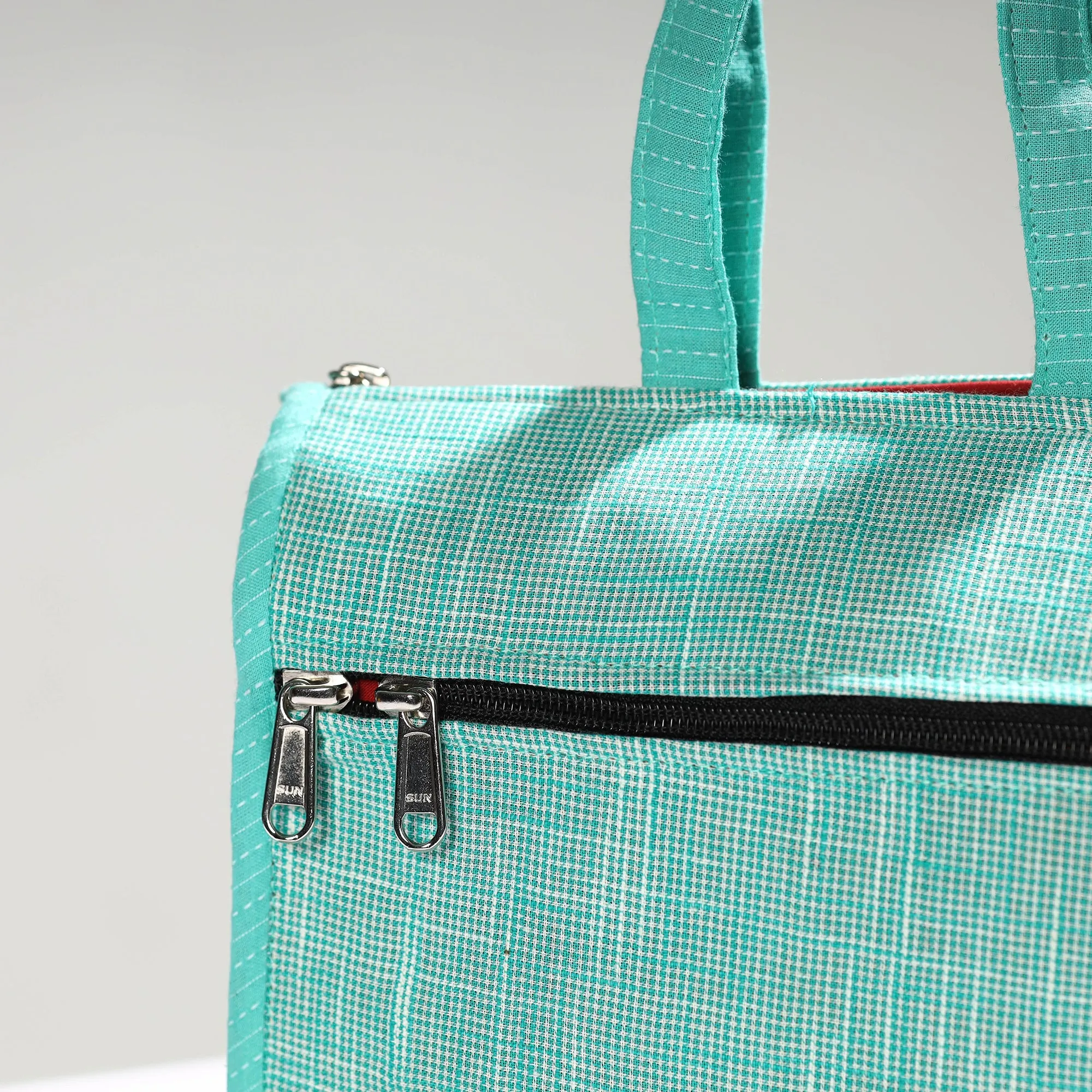 Green - Handcrafted Jacquard Cotton Hand Bag