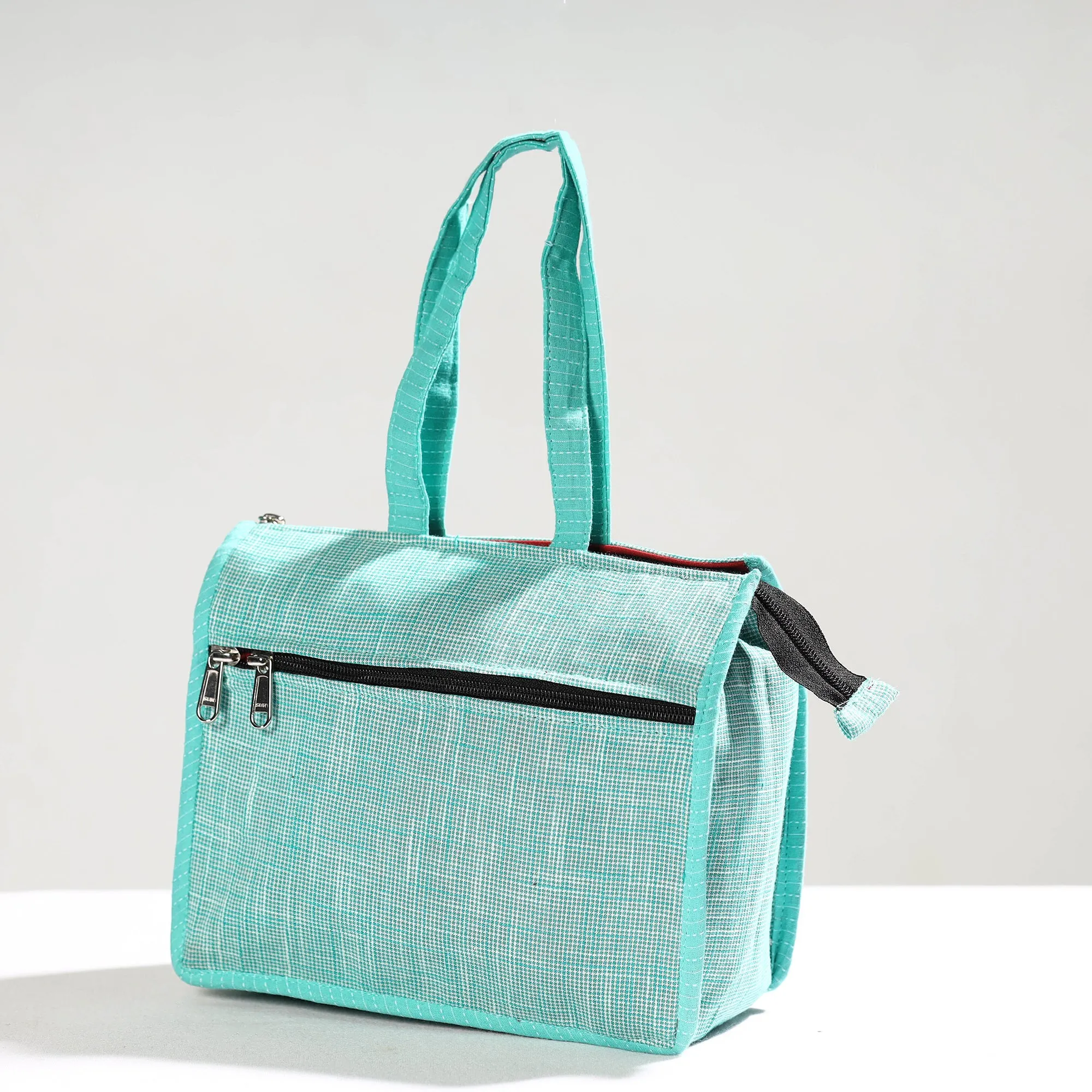 Green - Handcrafted Jacquard Cotton Hand Bag