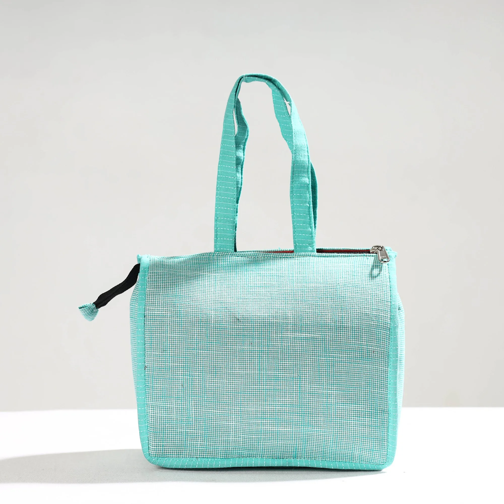 Green - Handcrafted Jacquard Cotton Hand Bag