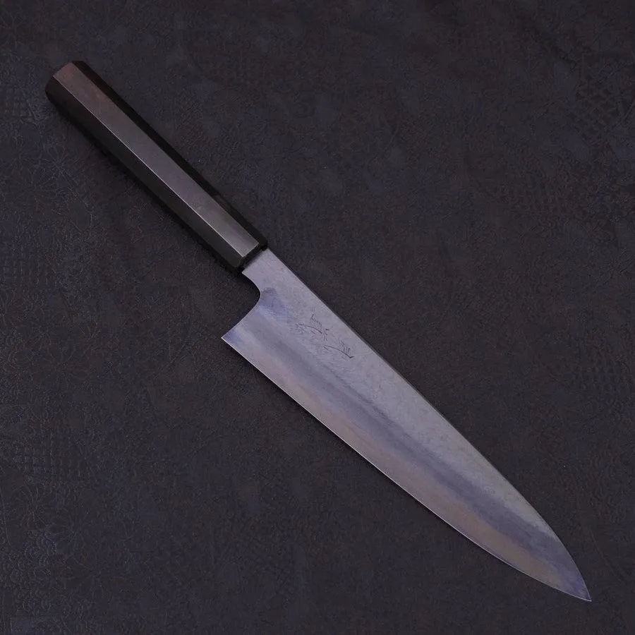 Gyuto Blue steel #1 Kurozome Damascus Buffalo Ebony Handle 210mm