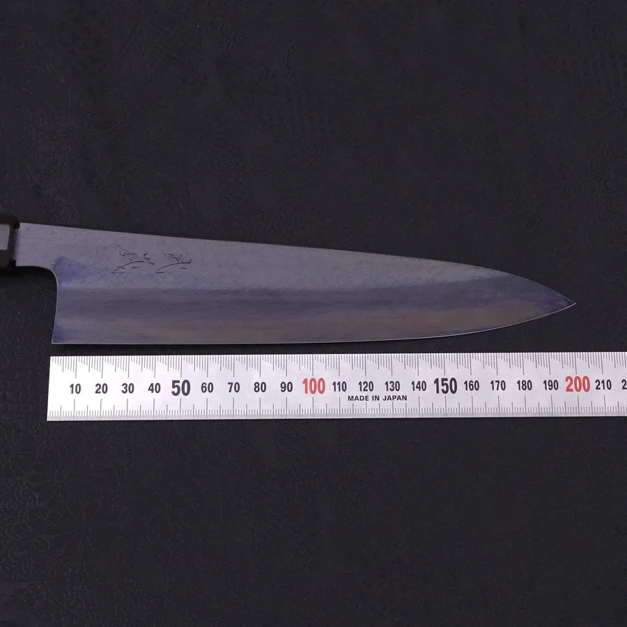Gyuto Blue steel #1 Kurozome Damascus Buffalo Ebony Handle 210mm