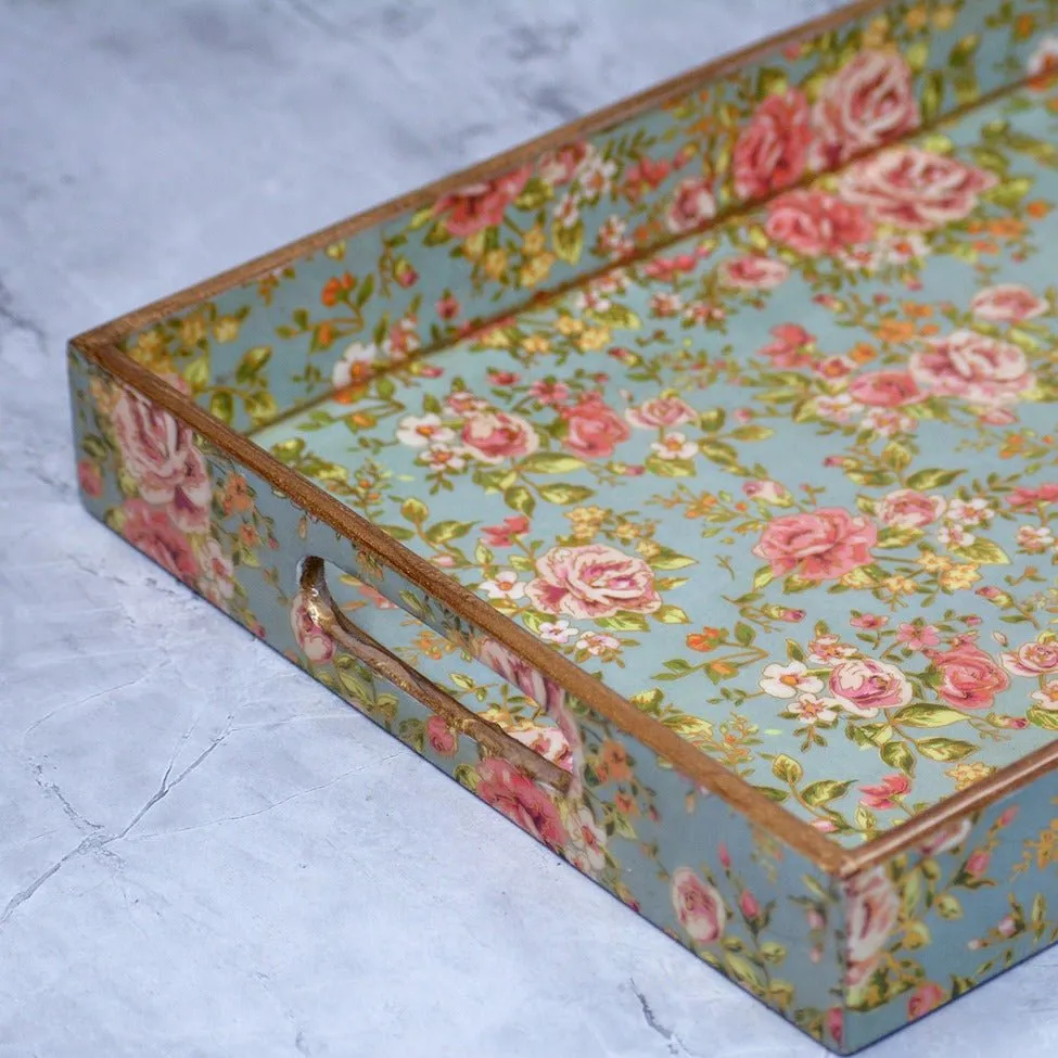 Handcrafted Floral Gold Foiling Tray