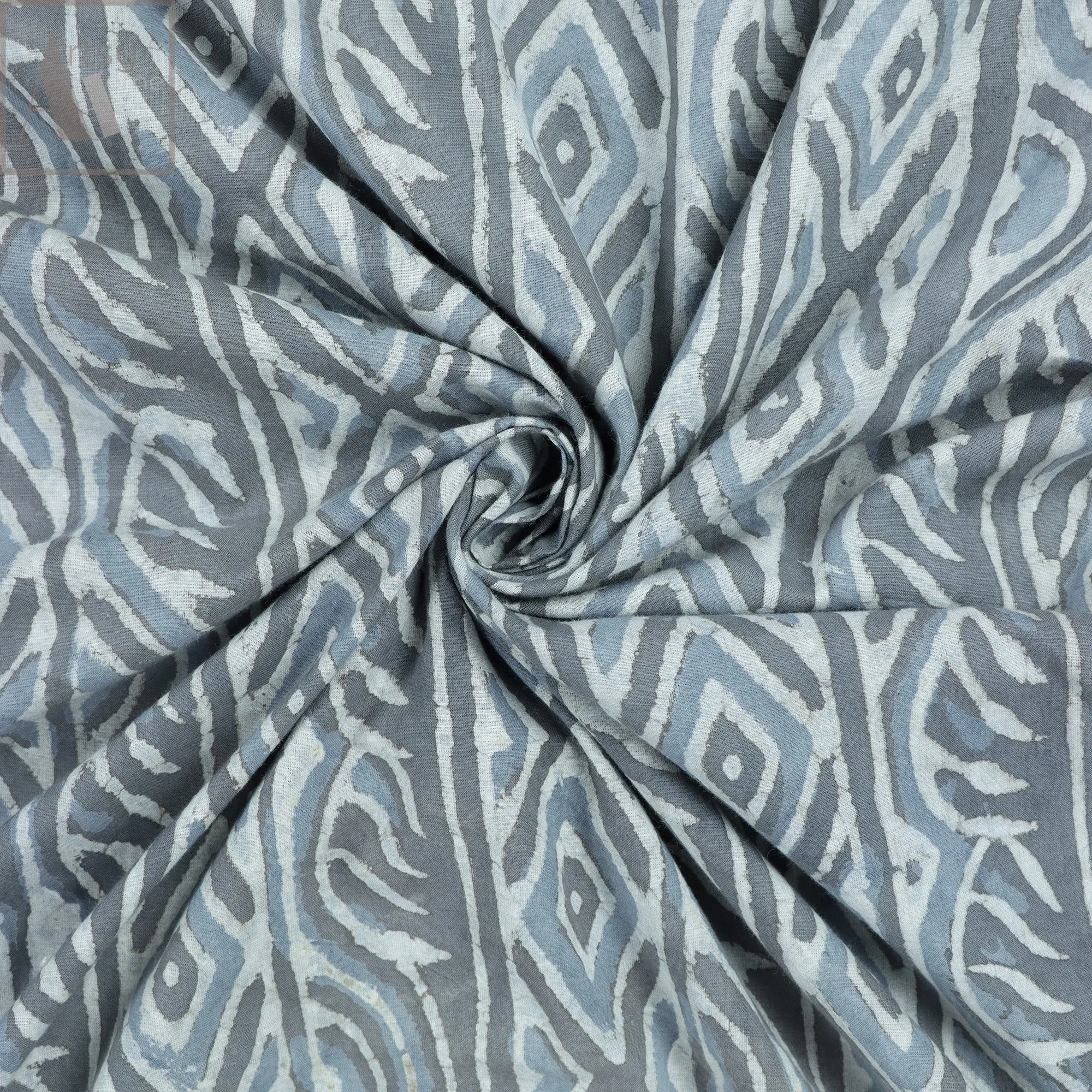 Handmade Geometrical Dabu Hand Block Printed Fabrics