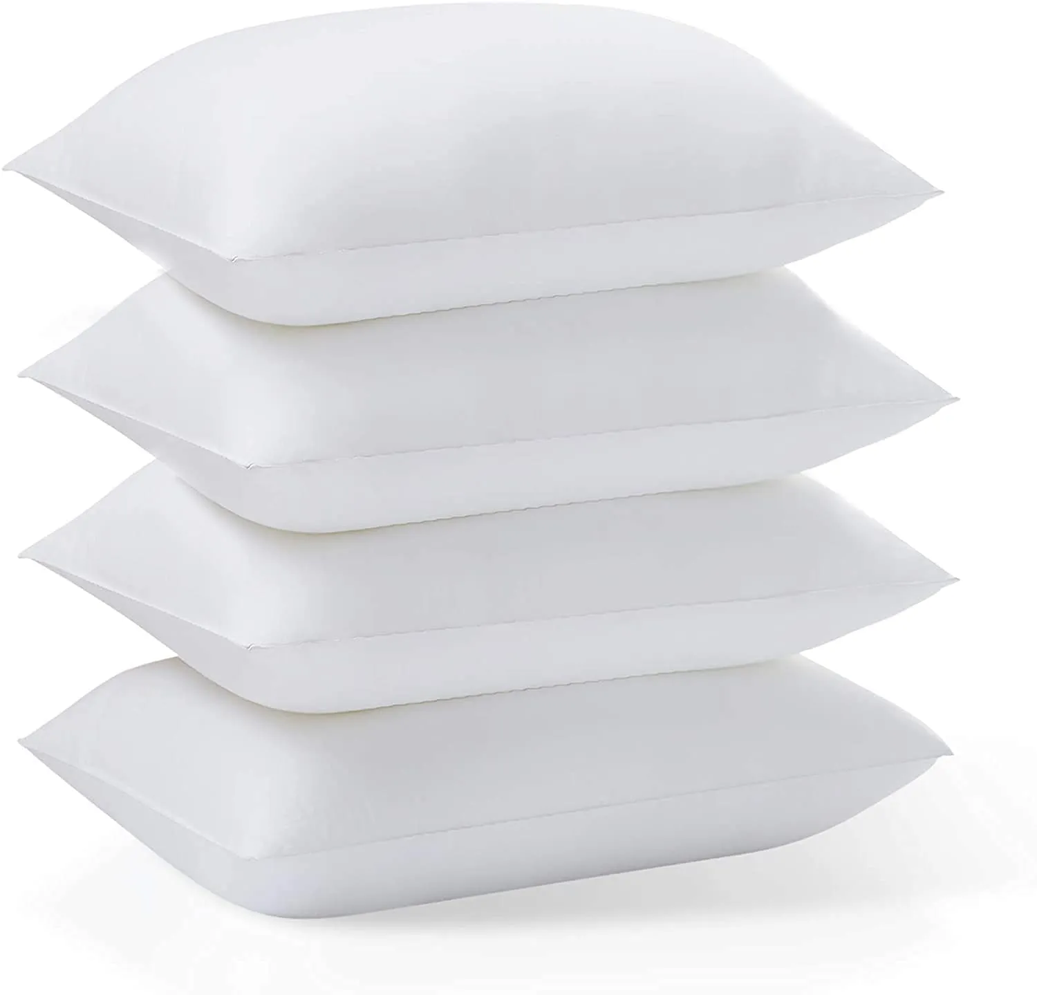 HB MSALA Satin Stripes Microfiber Pillows in White Color Set of 4 Pic(16''× 26'')