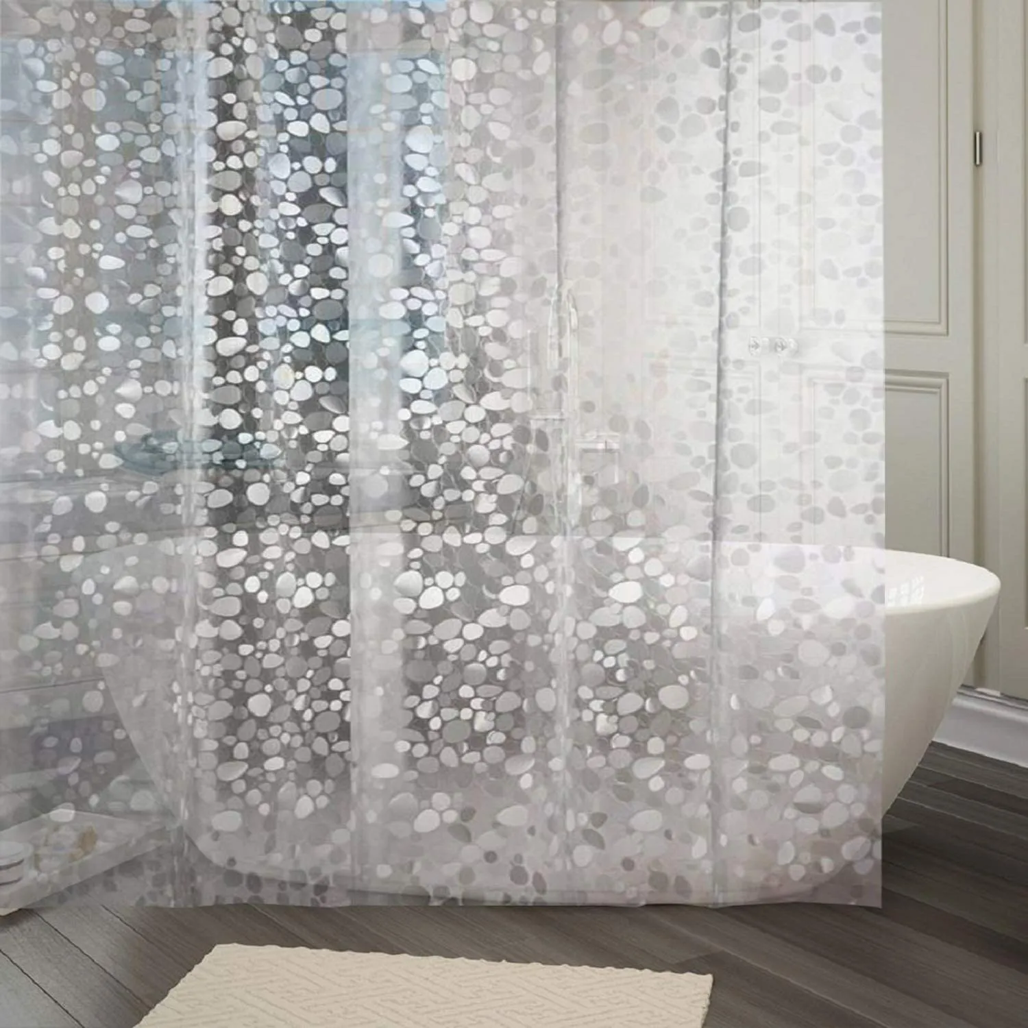 Heart Home 3D Coin Design PVC Transparent 0.20 MM AC Door Curtain(Width-54 Inches X Height-96 Inches) 8 Feet - HEART01063