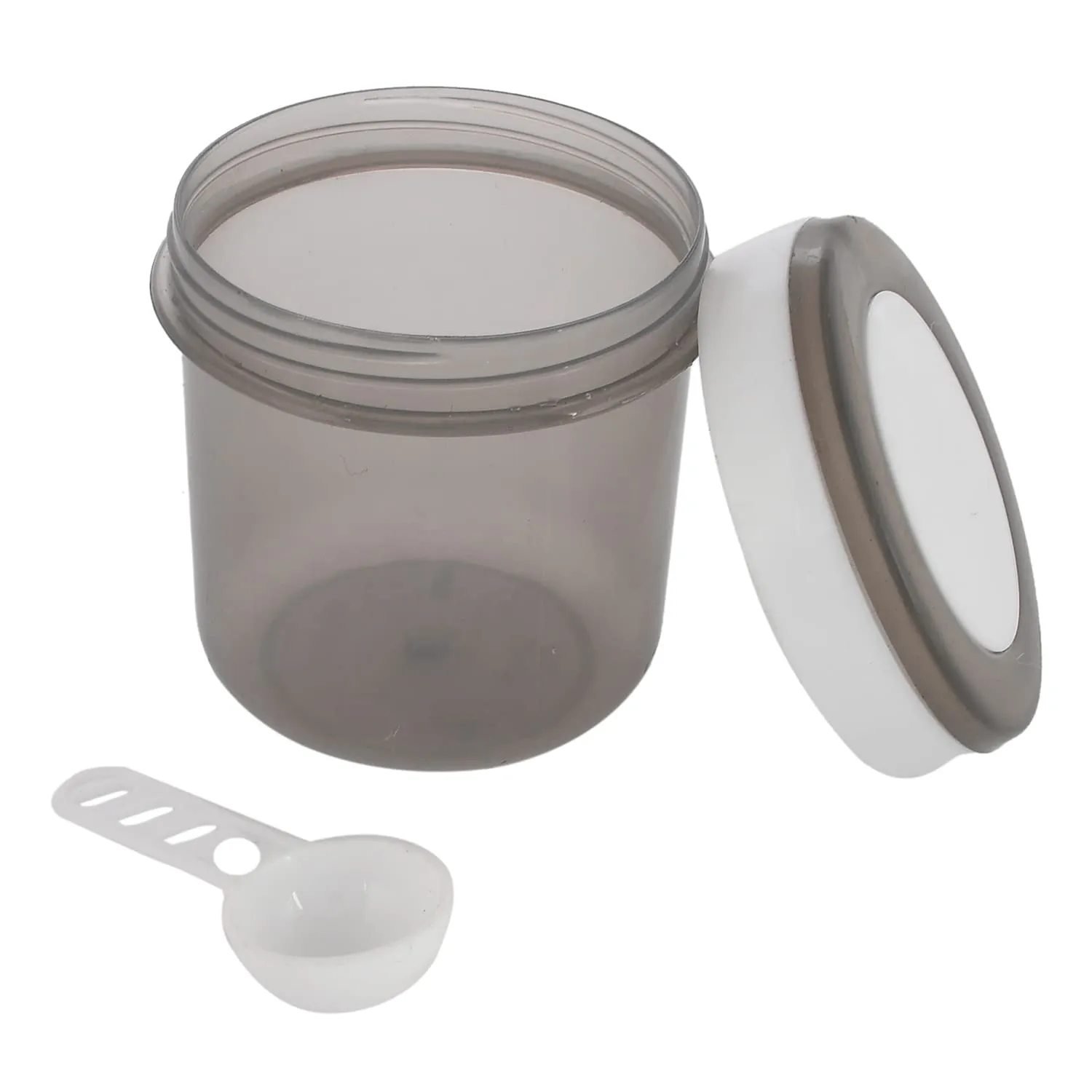Heart Home Containers Set for Kitchen|BPA-Free Plastic 350 ML Storage Containers Set with Spoon for Kitchen|Pack of 9 (Gray)