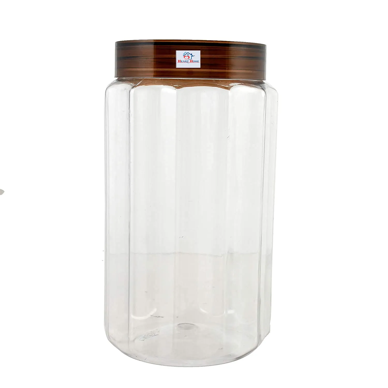 Heart Home Multipurpose Transparent Plastic Container with Airtight Lid,1800ml, Set of 6 (Brown)-HS42KUBMART25075