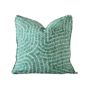Indoor Cushion - Linen Emerald Maze - 50x50cm