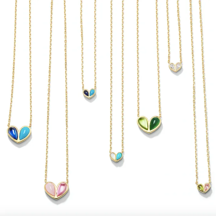 Jumbo Sweetheart Necklace Chalcedony & Larimar