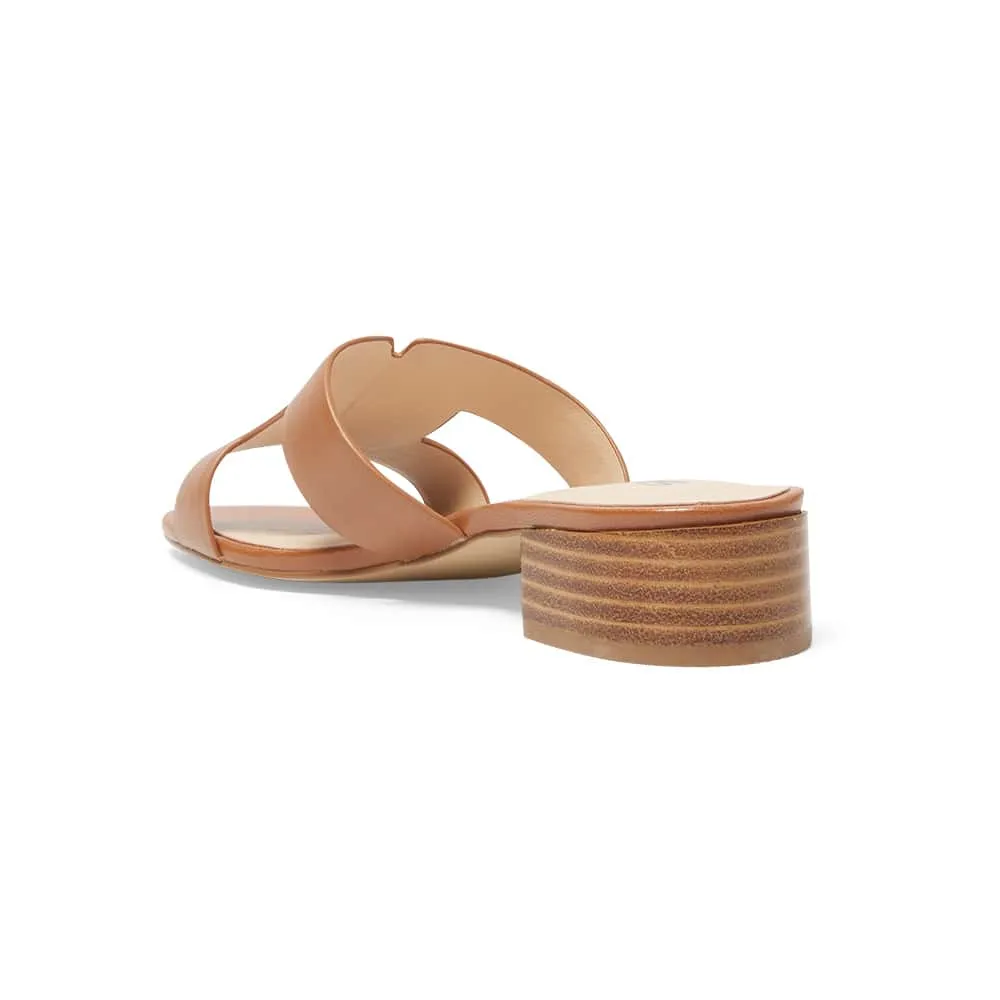 Kerry Heel in Tan Leather
