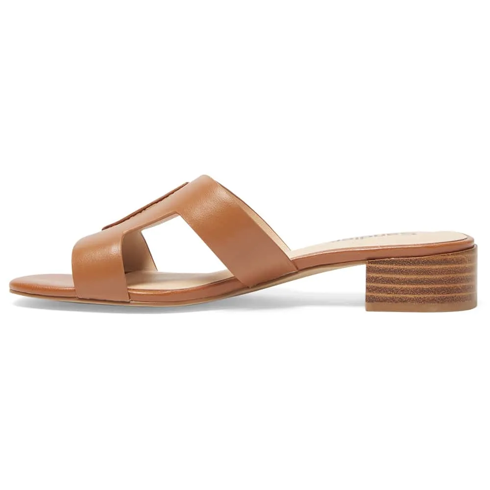 Kerry Heel in Tan Leather