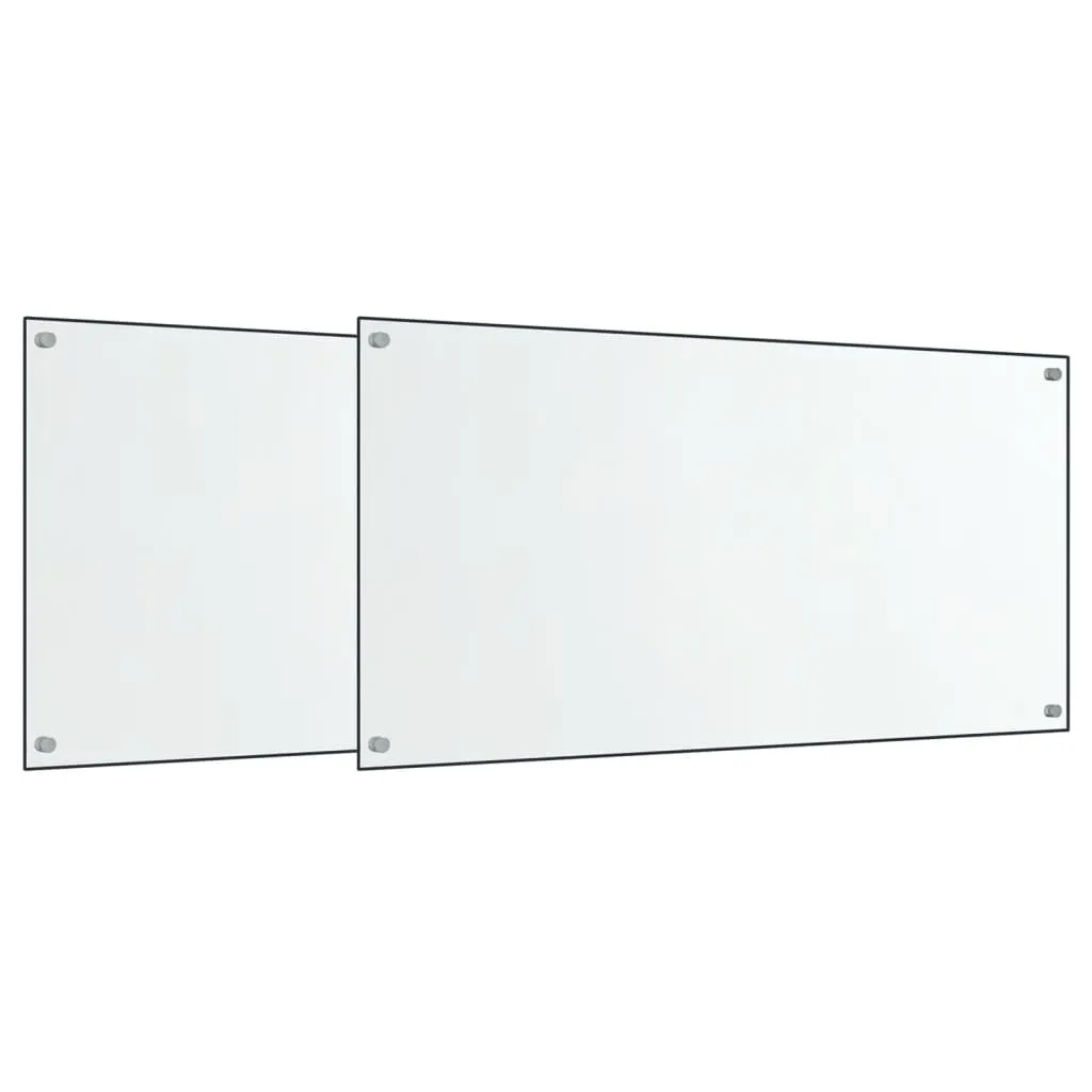 Kitchen Backsplashes 2 pcs Transparent 80x50 cm Tempered Glass