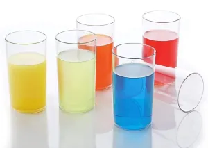Kuber Industries 12 Pieces Unbreakable Stylish Transparent Water Glass/Juice Glass/Beer Glass/Wine Glass Plastic Glass Set 250 Ml (White)-KUBMART11424