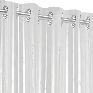 Kuber Industries PVC 3 Pieces Eyelet 0.30 MM AC Curtain 9 Feet (Transparent) -CTKTC8537,Standard