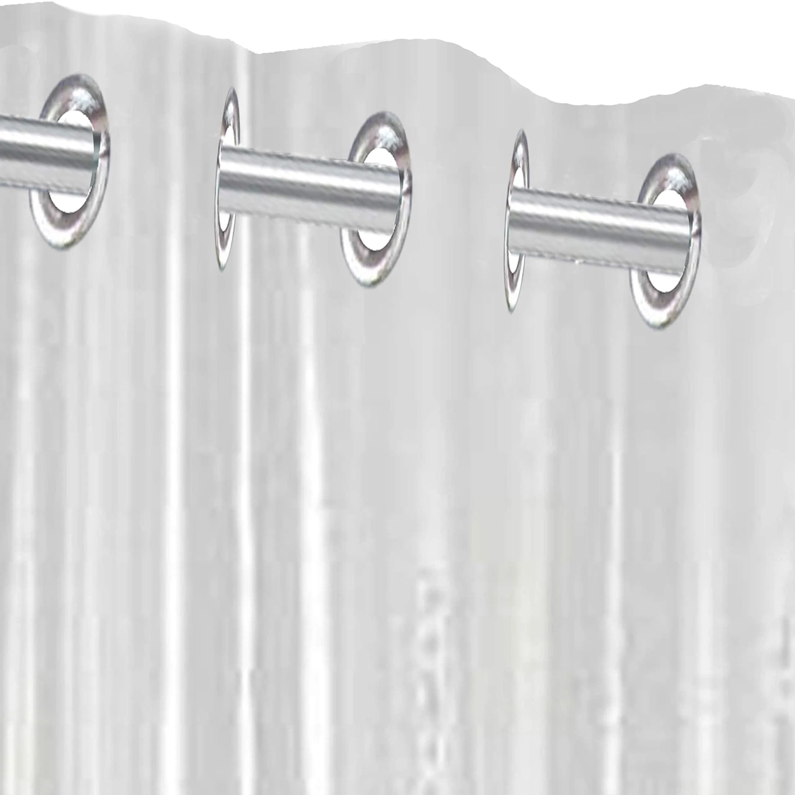 Kuber Industries PVC 3 Pieces Eyelet 0.30 MM AC Curtain 9 Feet (Transparent) -CTKTC8537,Standard