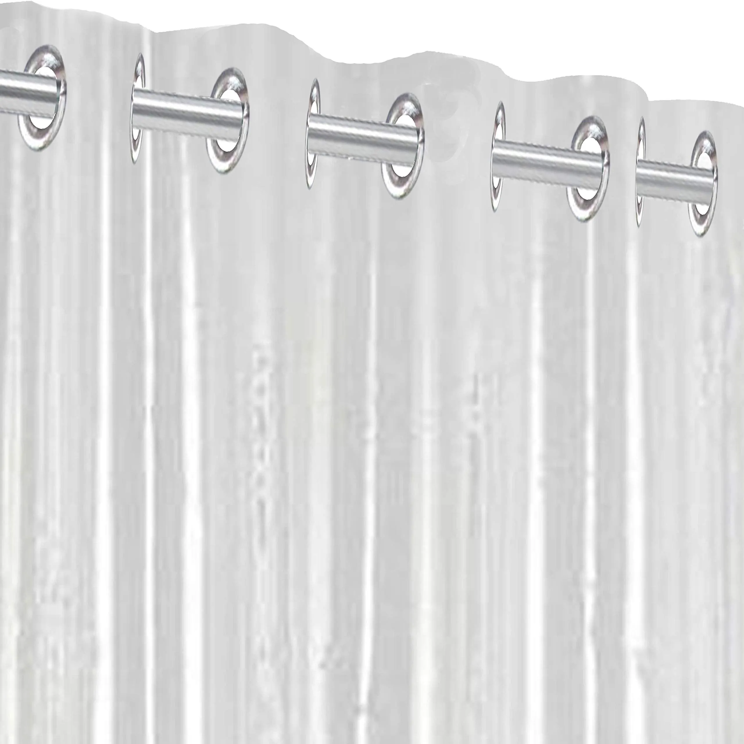 Kuber Industries PVC 3 Pieces Eyelet 0.30 MM AC Curtain 9 Feet (Transparent) -CTKTC8537,Standard