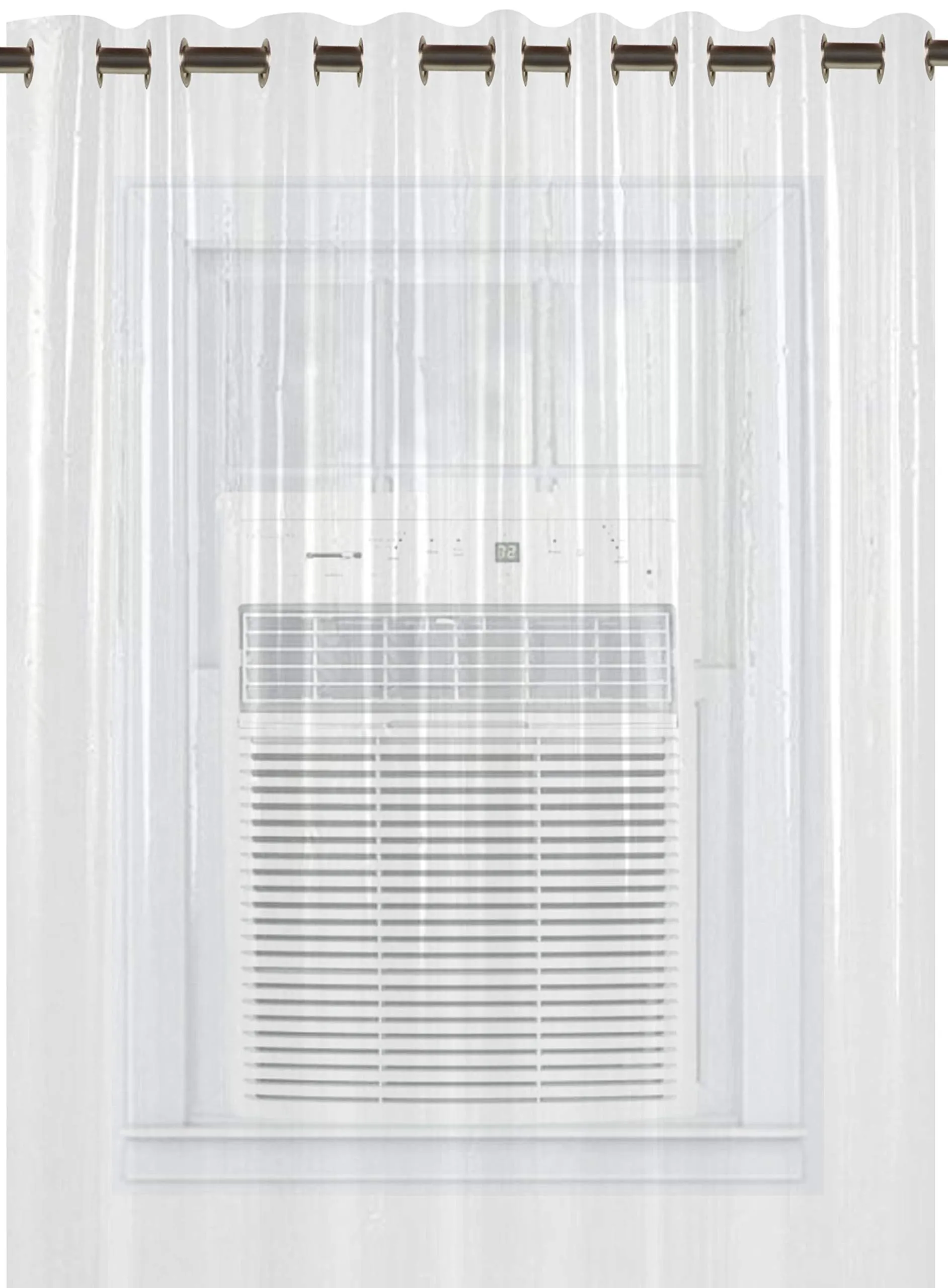 Kuber Industries PVC 3 Pieces Eyelet 0.30 MM AC Curtain 9 Feet (Transparent) -CTKTC8537,Standard