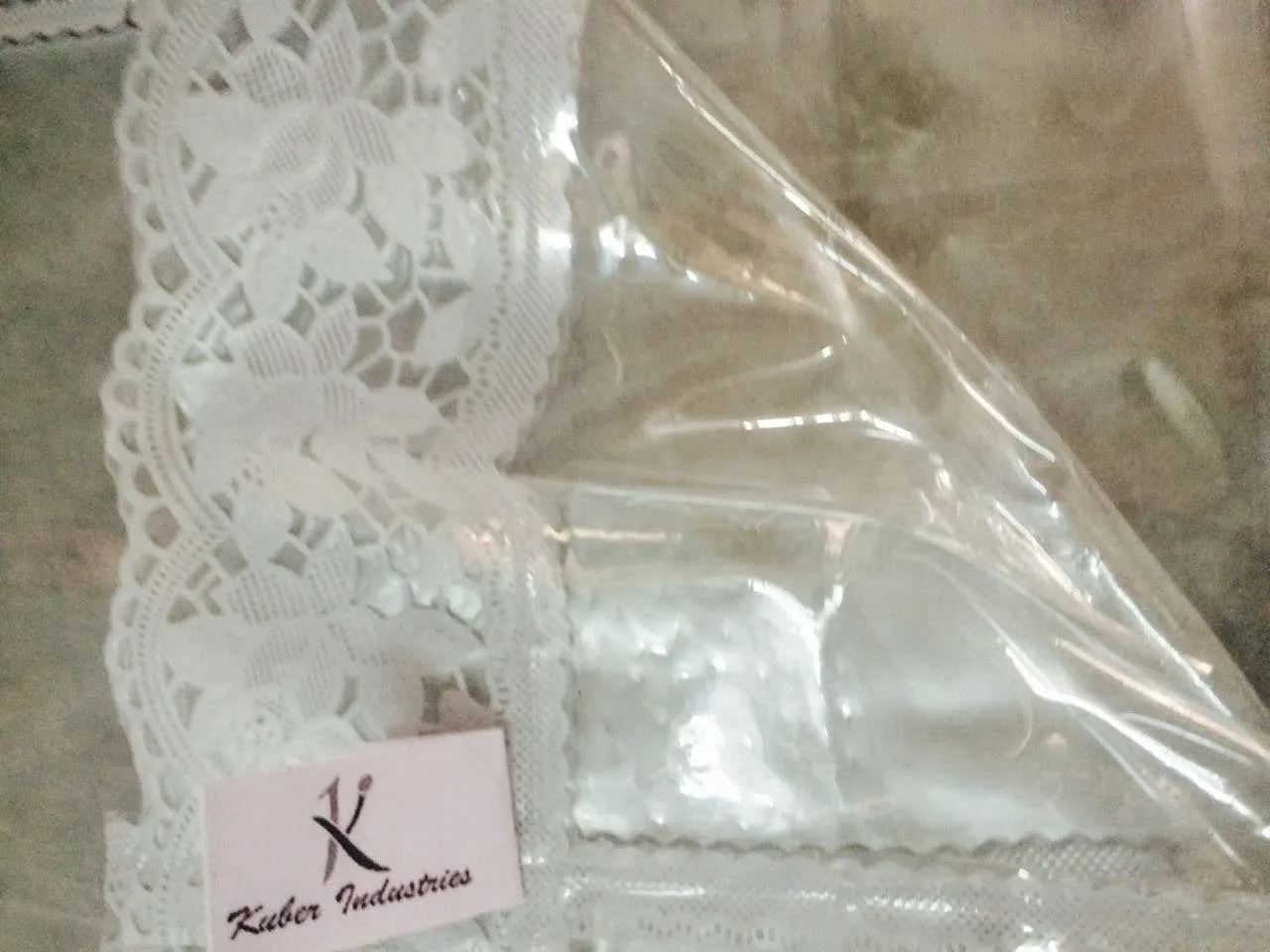 Kuber Industries PVC 6 Seater Transparent Dining Table Cover - Silver,TC51