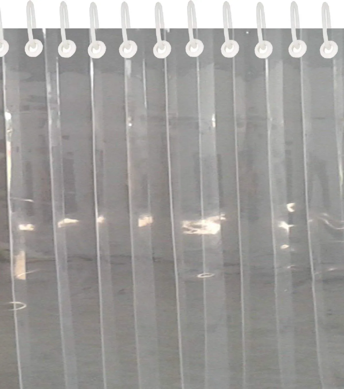Kuber Industries PVC 8 Feet 1 MM Transparent 6 Strips AC Curtain - CTKTC029087