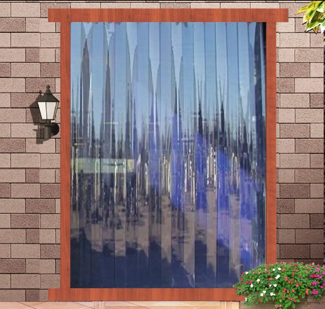 Kuber Industries PVC 8 Feet 1 MM Transparent 6 Strips AC Curtain - CTKTC029087