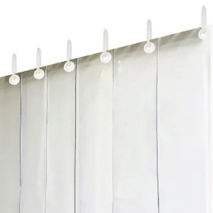 Kuber Industries PVC 8 Feet 1 MM Transparent 6 Strips AC Curtain - CTKTC029087