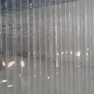 Kuber Industries PVC 8 Feet 2 MM Transparent 6 Strips AC Curtain -CTKTC29096