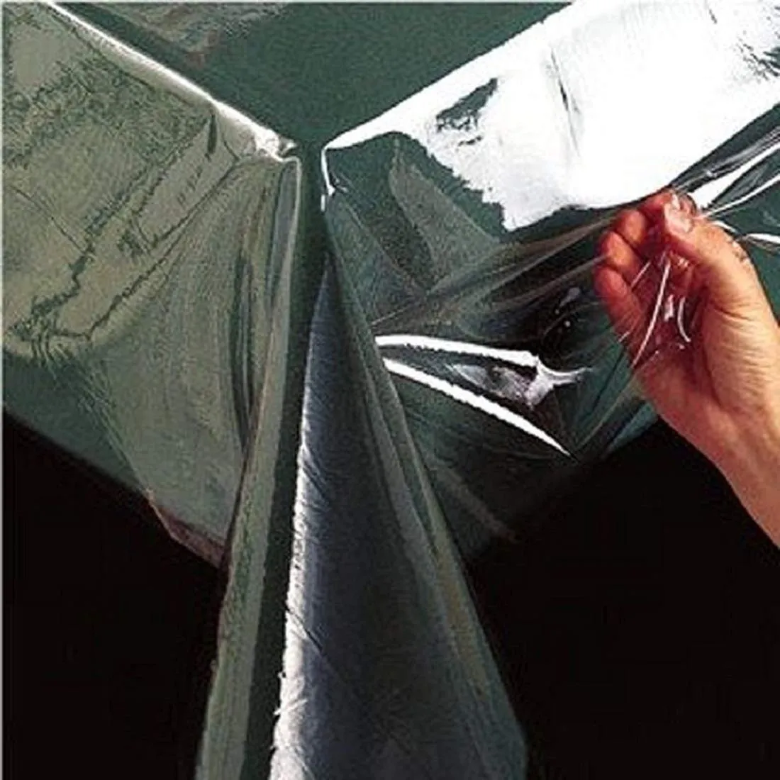 Kuber Industries PVC Solid Rectangular Centre Table Cover Set (Transparent)