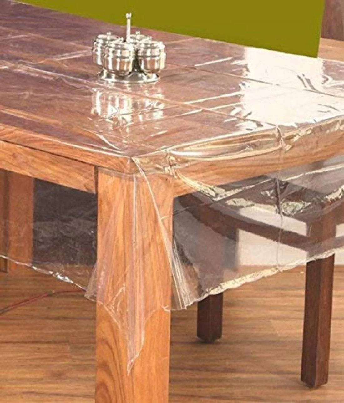 Kuber Industries PVC Solid Rectangular Centre Table Cover Set (Transparent)