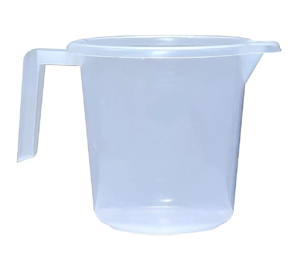 Kuber Industries Virgin Plastic Bath Mug for Bathroom|Transparent Look & Unbreakable Material|Pack of 2 with Measurement 1100 ml|White