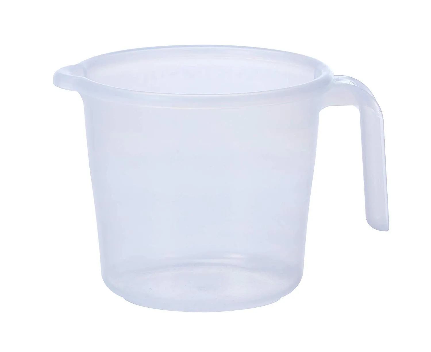 Kuber Industries Virgin Plastic Bath Mug for Bathroom|Transparent Look & Unbreakable Material|Pack of 2 with Measurement 1100 ml|White