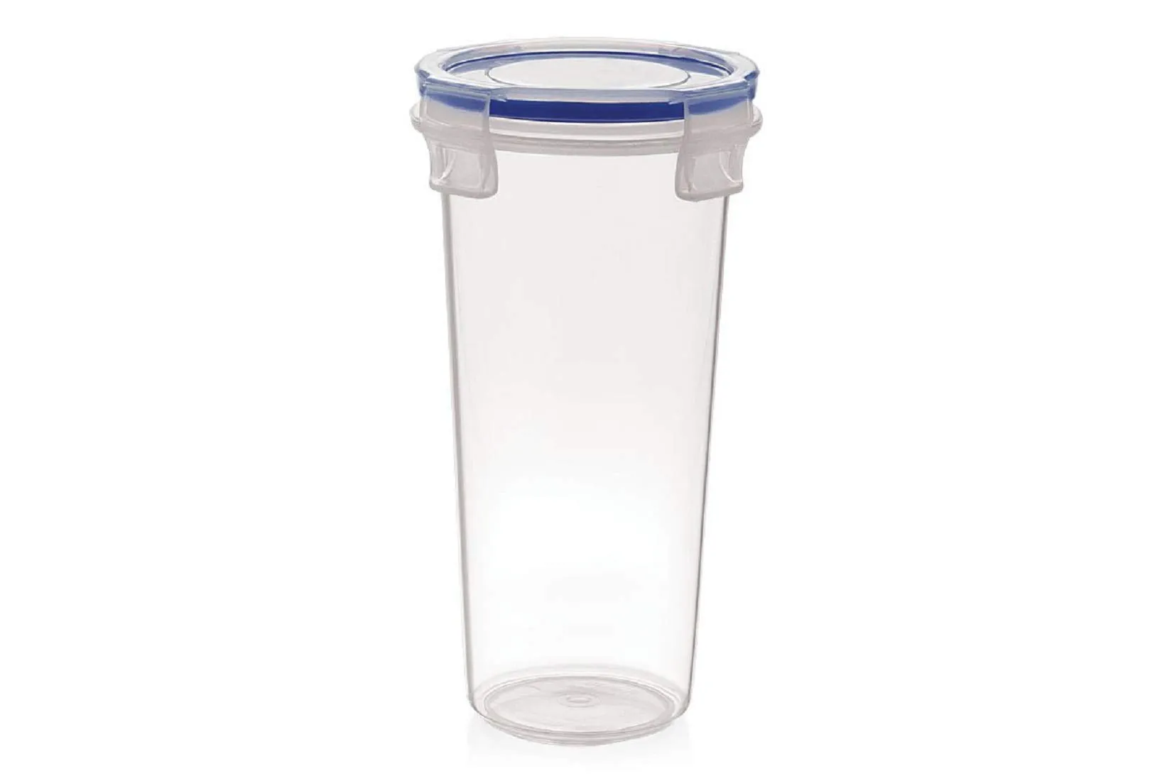 Kuber Industries Virgin Plastic Klick Big Glass 3 Piece Transparent Tumbler/airtight Container Leakproof Storage with Lid 500ml (White)