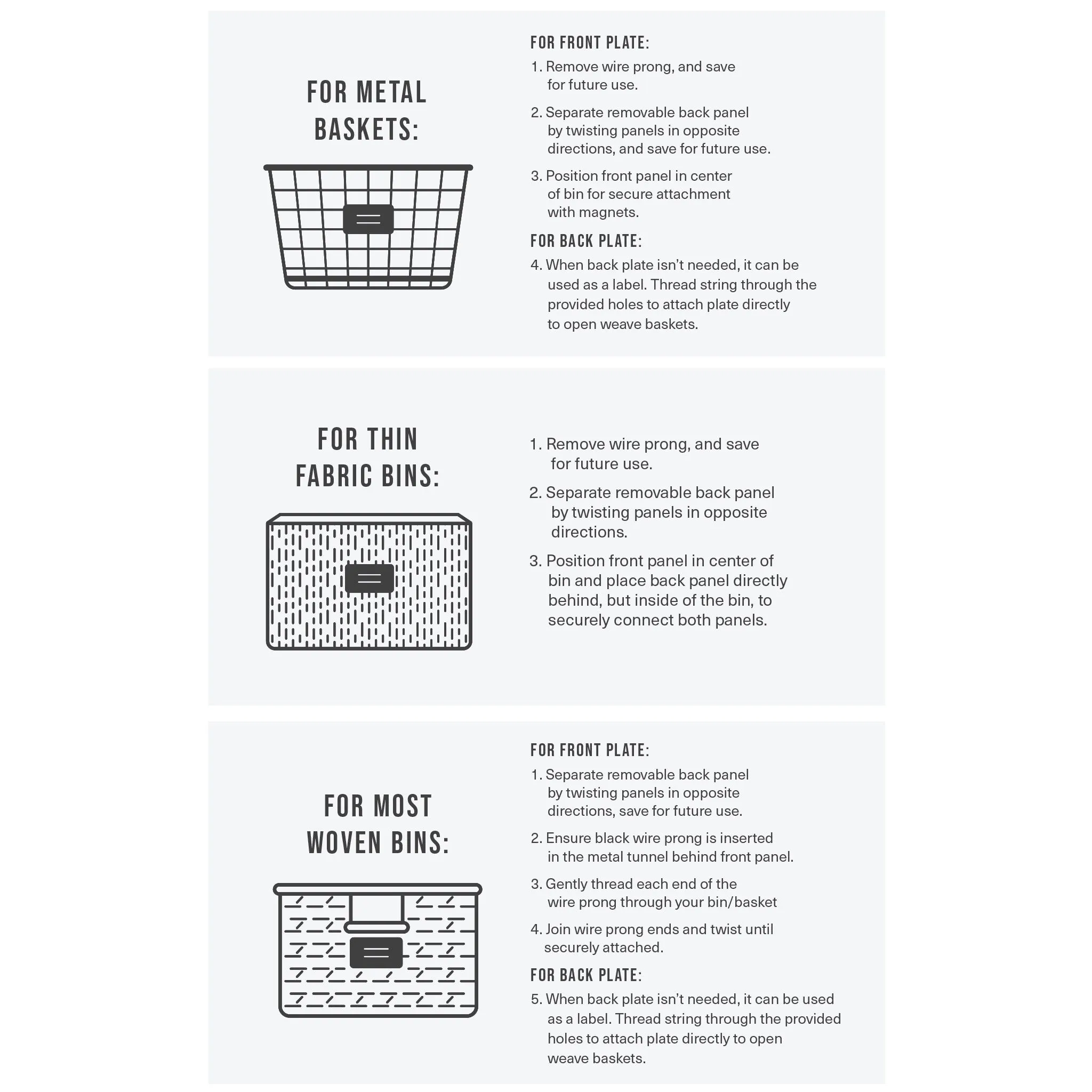 Label Holder Sets