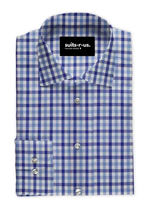 Light & Dark Blue Gingham Check Shirt