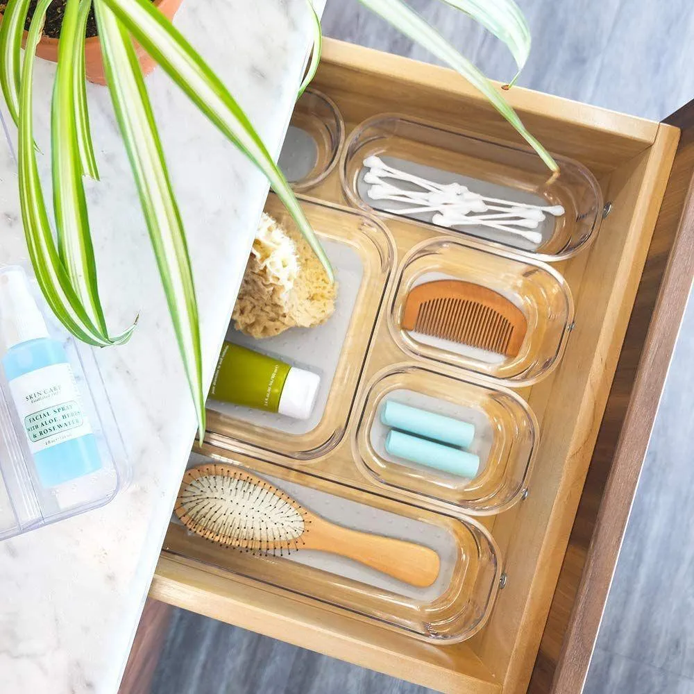 Madesmart Large Slim Grip Base Drawer Organiser Clear