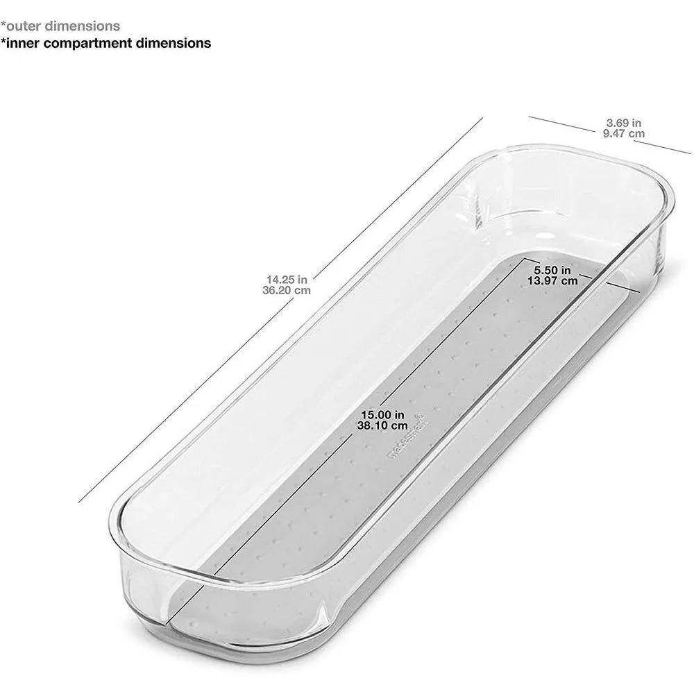 Madesmart Large Slim Grip Base Drawer Organiser Clear