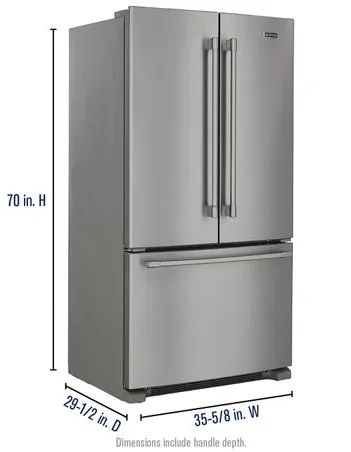 Maytag MFC2062FEZ 20 CU. FT. 36- inch wide counter depth french door refrigerator - Fingerprint resistant Stainless Steel