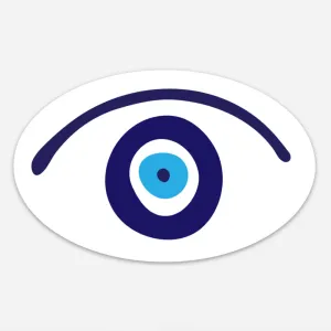 Minimalist Evil Eye Vinyl Magnet, Good Luck & Protection - Waterproof & Scratch Resistant