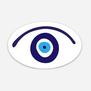 Minimalist Evil Eye Vinyl Sticker For Good Luck & Protection - Waterproof & Scratch Resistant