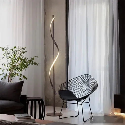 Minimalist Floor Lamp Living Room Bedroom Spiral Neon Lamp (Warm)