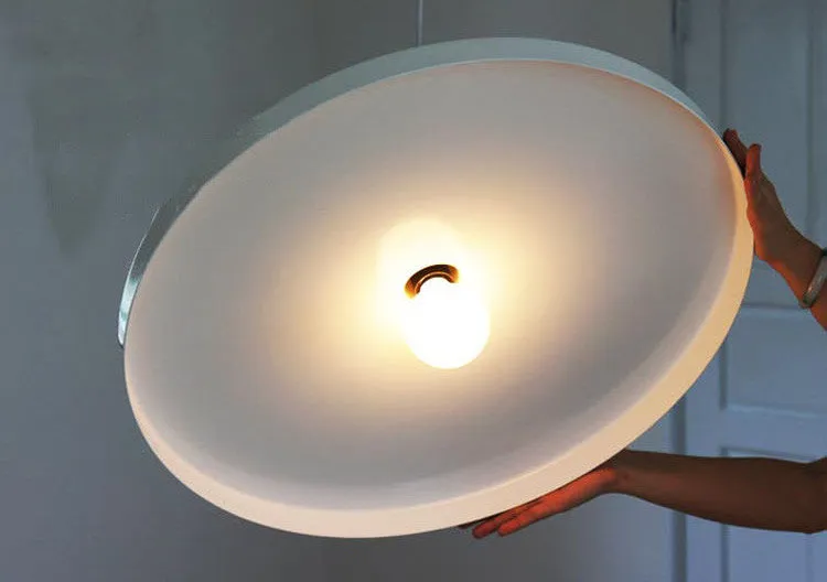 Minimalist White Disk Pendant Light