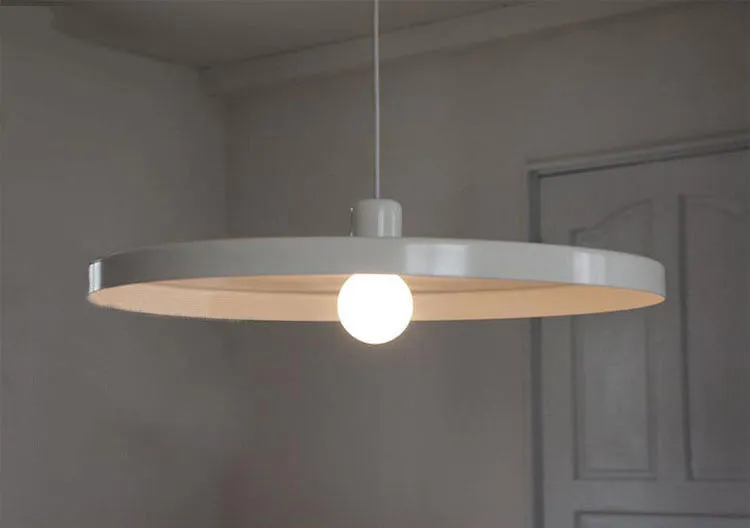 Minimalist White Disk Pendant Light